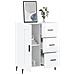 Credenza 69,5x34x90 Cm In Legno Multistrato Bianco Lucido - Foto miniatura 6