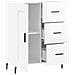 Credenza 69,5x34x90 Cm In Legno Multistrato Bianco Lucido - Foto miniatura 8
