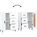 Credenza 69,5x34x90 Cm In Legno Multistrato Bianco Lucido - Foto miniatura 11