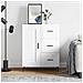 Credenza 69,5x34x90 Cm In Legno Multistrato Bianco Lucido - Foto miniatura 1