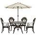 Set Da Giardino 4 Posti Metallo Marrone Con Ombrellone (16 Opzioni) Sapri - Foto miniatura 5