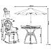 Set Da Giardino 4 Posti Metallo Marrone Con Ombrellone (16 Opzioni) Sapri - Foto miniatura 7