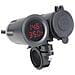 3 In1 Moto 3.1a Doppia Porta Usb Caricatore Staffa Voltmetro Temperatura Black+red - Foto miniatura 1