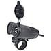 3 In1 Moto 3.1a Doppia Porta Usb Caricatore Staffa Voltmetro Temperatura Black+red - Foto miniatura 4