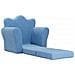 Divano Letto per Bambini Blu in Morbido Peluche - Foto miniatura 6