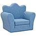 Divano Letto per Bambini Blu in Morbido Peluche - Foto miniatura 1