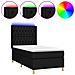Letto a Molle con Materasso e LED Nero 100x200 cm in Tessuto - Foto miniatura 1