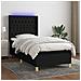 Letto a Molle con Materasso e LED Nero 100x200 cm in Tessuto - Foto miniatura 5