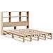Letto Libreria Senza Materasso 150x200 Cm In Legno Massello - Foto miniatura 3