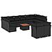 Lusso Casadino -  Set Divani Da Giardino 13pz Con Cuscini Nero In Polyrattan - Foto miniatura 1