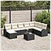 Set di divani da giardino a 8 pezzi con cuscini in polyrattan marrone - Foto miniatura 2