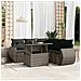 Set Divano da Giardino 6 pz con Cuscini Grigio in Polyrattan - Foto miniatura 2