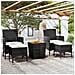Set Bistrot per Giardino 5 pz Polyrattan e Massello Acacia Nero - Foto miniatura 2