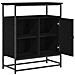 Mobile Nero Rovere 69x35x80 cm Legno ingegnerizzato e Acciaio - Foto miniatura 5