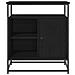 Mobile Nero Rovere 69x35x80 cm Legno ingegnerizzato e Acciaio - Foto miniatura 6