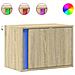 Comodini a Parete con luci LED 2 pz Rovere Sonoma - Foto miniatura 1