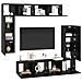 Set mobile TV 8 pcs Rovere nero 80 x 30 x 30 cm - Foto miniatura 3