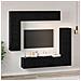 Set mobile TV 8 pcs Rovere nero 80 x 30 x 30 cm - Foto miniatura 4