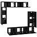 Set mobile TV 8 pcs Rovere nero 80 x 30 x 30 cm - Foto miniatura 8