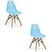 Sedia ergonomica ZUBI con gambe in legno blu per bambini x2 - Foto miniatura 1