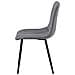 Sedia imbottita VALORA TYRA - Elegante tessuto grigio scuro / gambe nere x 4 - Foto miniatura 5