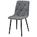 Sedia imbottita VALORA TYRA - Elegante tessuto grigio scuro / gambe nere x 4 - Foto miniatura 4