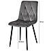Sedia imbottita VALORA TYRA - Elegante tessuto grigio scuro / gambe nere x 4 - Foto miniatura 8