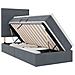 Letto con contenitore e materasso Grigio scuro 100 x 200 cm - Foto miniatura 1