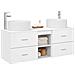 Set di mobili per il bagno 3 pz Bianco 49,5 x 44,5 x 65,5 cm - Foto miniatura 3