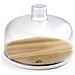 62404 - Piatto rotondo per formaggi con coperchio in plastica, base in legno di acacia naturale, - Foto miniatura 1