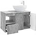 Set di mobili per il bagno 2 pz Grigio Cemento - Foto miniatura 8