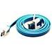 ICOC MUSB-A-FLBL - Cavo Flat USB AM a Micro USB M Azzurro 1 m - Foto miniatura 5