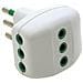 Adattatore triplo spina 2P+T 10A S11 - Spa Bianco - Foto miniatura 1