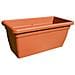 3 Fioriere In Plastica Modello Daphne Colore Terracotta Cm80x35h33 Con Sottovaso - Foto miniatura 2