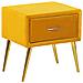 Comodino Rivestito In Velluto Giallo Flayat - Foto miniatura 6
