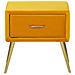 Comodino Rivestito In Velluto Giallo Flayat - Foto miniatura 11