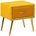 Comodino Rivestito In Velluto Giallo Flayat - Foto miniatura 1