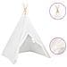 Tenda Tipi Bimbi Borsa Bianco Microfibra Strisce 120x120x150cm - Foto miniatura 2