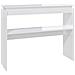 Tavolino Consolle Bianco Lucido 102x30x80 cm Legno Multistrato - Foto miniatura 2