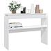 Tavolino Consolle Bianco Lucido 102x30x80 cm Legno Multistrato - Foto miniatura 3
