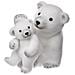 Decorazione Da Tavola - Mamma E Cucciolo Di Orso Polare - 28 Cm - Foto miniatura 1