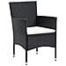 Set Mobili Da Pranzo Per Giardino 3 Pz Polyrattan Nero - Foto miniatura 3