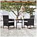 Set Mobili Da Pranzo Per Giardino 3 Pz Polyrattan Nero - Foto miniatura 1