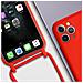 Cover Semirigida Per Iphone 11 Pro Cordino Nylon Intrecciato 80 Cm Rossa - Foto miniatura 4
