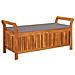 Panca Portaoggetti Giardino Cuscino 126cm Legno Massello Acacia - Foto miniatura 1