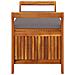 Panca Portaoggetti Giardino Cuscino 126cm Legno Massello Acacia - Foto miniatura 8