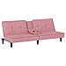 Divano Letto Con Portabicchieri In Velluto Rosa - Foto miniatura 1