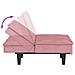 Divano Letto Con Portabicchieri In Velluto Rosa - Foto miniatura 7