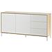 Credenza Concord, Madia Moderna A 2 Ante E 3 Cassetti, Buffet Da Soggiorno, Mobile Porta Tv, Madia Per Salotto, 154x41h74 Cm, Rovere E Bianco - Foto miniatura 2