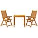 Set Da Pranzo Per Giardino 3 Pz In Legno Massello Di Acacia - Foto miniatura 2